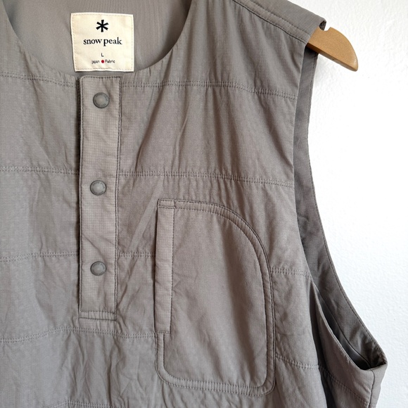 Snow Peak Polartec Quilted Vest Mens L Gray Japan Outdoor Techwear‎ - Picture 3 of 7